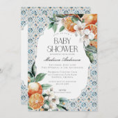 Toskana Tile Coastal Italienische Kinderdusche Ein Einladung (Vorne/Hinten)