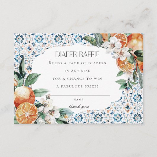 Toskana Tile Italien Windeln Einladung Einlage (Vorderseite)