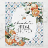 Toskana Tile Italienisches Brautparty Barware Weinetikett (Einzelnes Label)