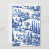 Toskana Toile Italien Italienisches Brautparty Einladung (Rückseite)