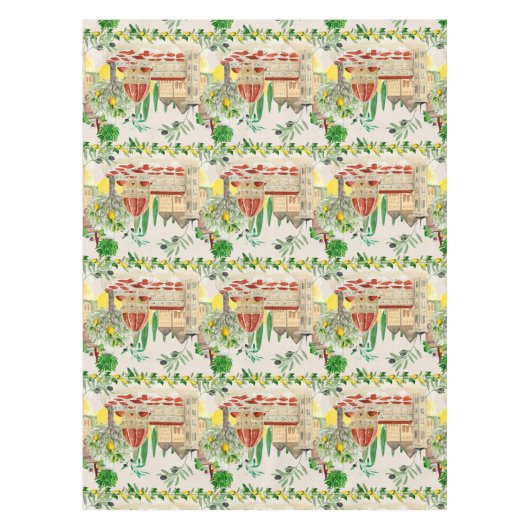 Toskana, Toskana, Italien, Oliven, Zitronen, Tischdecke (Vorderseite)