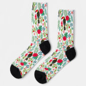Toskana und farbenprächtige tropische Blume Socken (Linkes Detail)