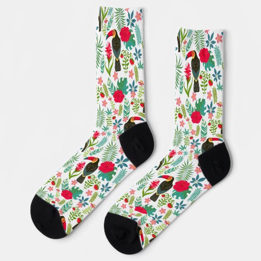 Toskana und farbenprächtige tropische Blume Socken (Linkes Detail)