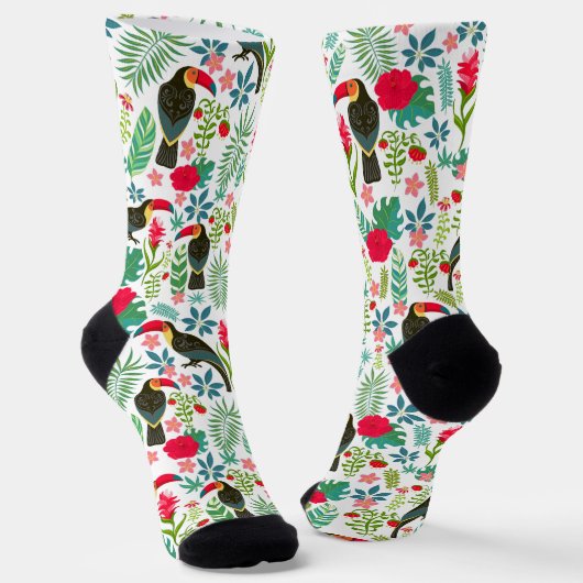 Toskana und farbenprächtige tropische Blume Socken (Gewinkelt)