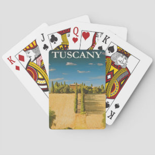 Toskana Vintage-Reiseposter Spielkarten