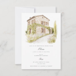 Toskana Wasserfarbe Italien Bridal Dusche Einladun Einladung