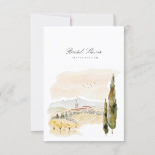 Toskana Wasserfarbe Italien Bridal Dusche Einladun Einladung