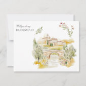Toskana Wasserfarbe Italien Bridesmaid Vorschlag C Save The Date (Vorderseite)
