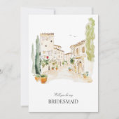 Toskana Wasserfarbe Italien Bridesmaid Vorschlag C Save The Date (Vorderseite)