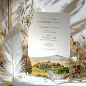 Toskana Wasserfarbe Italien Hochzeit in Urlaubsort Einladung