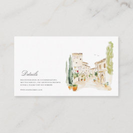 Toskana Wasserfarbe Italienische Hochzeiten Detail Begleitkarte