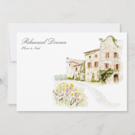 Toskana Wasserfarbe Italienische Probe Abendessen  Dankeskarte