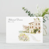 Toskana Wasserfarbe Italienische Probe Abendessen  Dankeskarte (Stehend Vorderseite)