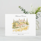 Toskana Wasserfarbe Italienische Probe Abendessen  Dankeskarte (Stehend Vorderseite)