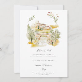 Toskana Wasserfarbe Italienische Verlobung Einladu Einladung