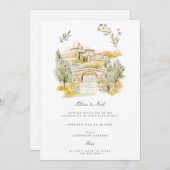 Toskana Wasserfarbe Italienische Verlobung Einladu Einladung (Vorne/Hinten)