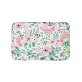 Toskana Wasserfarben Rosa Blume Muster Badematte