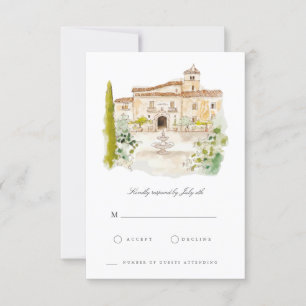 Toskana Watercolor Italienische RSVP-Karte RSVP Karte