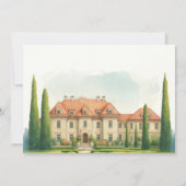 Toskana Watercolor Italienische Villa Wedding RSVP Karte (Rückseite)