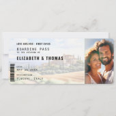 Toskana Zielort Boarding Pass Foto Hochzeit Einladung (Vorderseite)
