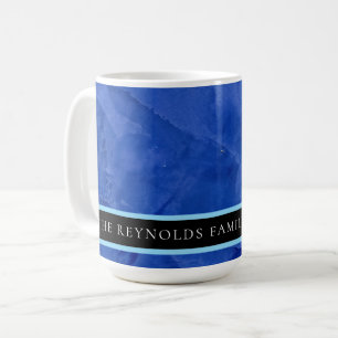 Toskanisch blaue Venetian Plaster individuell mono Kaffeetasse