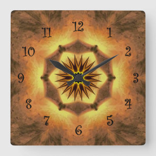 Toskanische Farben ~ Gold, Russet, Weiß 71 Quadratische Wanduhr
