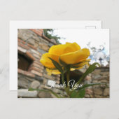 Toskanische gelbe Rose. Danke. Postkarte (Vorne/Hinten)