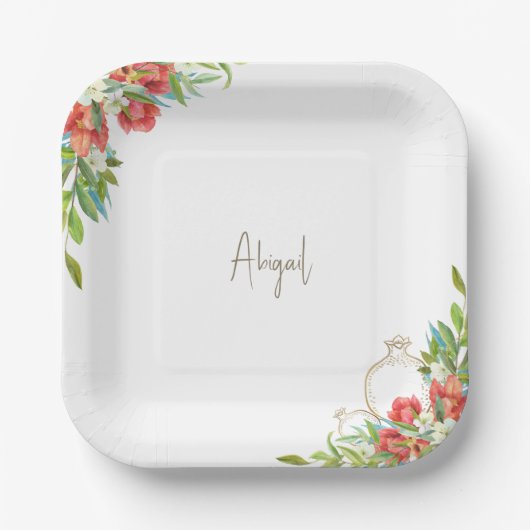 Toskanische Granatapfeldusche Pappteller (Vorderseite)