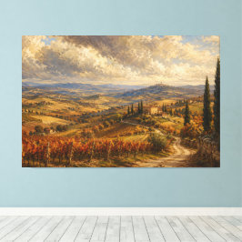 Toskanische Herbstlandschaft Gemälde Leinwanddruck