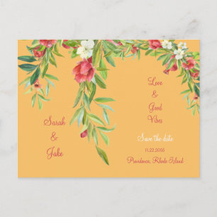 Toskanische Hochzeitsliebe & gute Vibes Save-the-D Ankündigungspostkarte