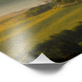 Toskanische Hügellandschaft bei Sonnenaufgang Fotodruck (Ecke)