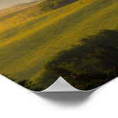 Toskanische Hügellandschaft bei Sonnenaufgang Poster (Ecke)