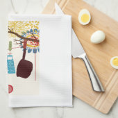 Toskanische Küche - Geräte auf Blumen Küchentuch (Viertel Falte)