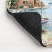 Toskanische Landhäuser durch den See Mousepad (Ecke)