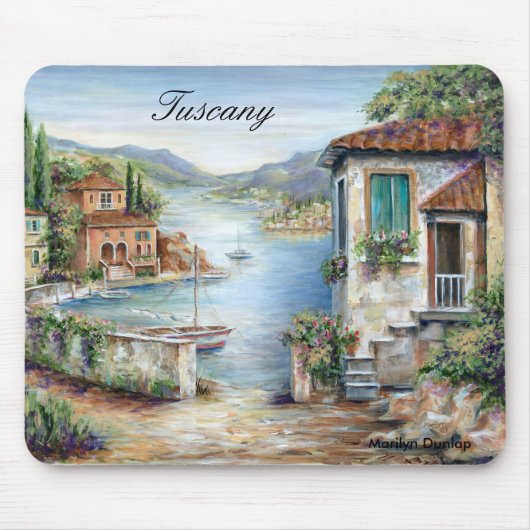 Toskanische Landhäuser durch den See Mousepad (Vorne)