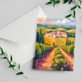 Toskanische Landschaft Aquarell Italien Malerei Ka