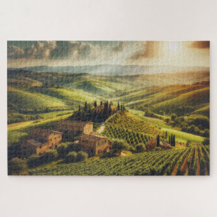 Toskanische Landschaft - atemberaubende Landschaft Puzzle