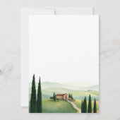 Toskanische Landschaft mit Villa und Zypressenhoch Einladung (Rückseite)