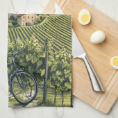 Toskanische Landschaft mit Weinbergen und einem Fa Geschirrtuch (Viertel Falte)