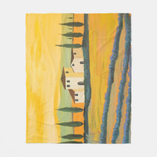 Toskanische Landschaft, Privatmaler, Acrylmalerei Fleecedecke