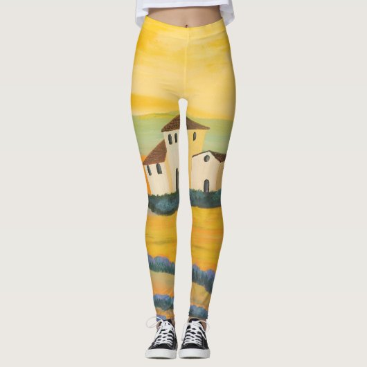 Toskanische Landschaft, Privatmaler, Acrylmalerei Leggings (Vorderseite)