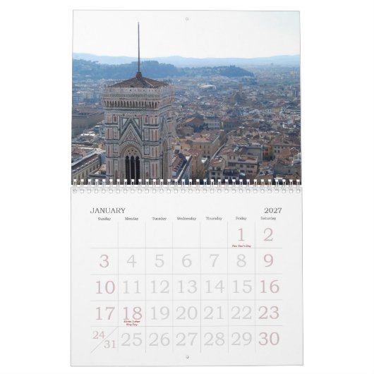 Toskanische Landschaften Kalender (Jan 2027)