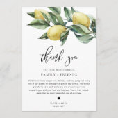 Toskanische Lemons Menü & Danke Menükarte (Rückseite)