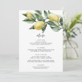 Toskanische Lemons Menü & Danke Menükarte (Stehend Vorderseite)