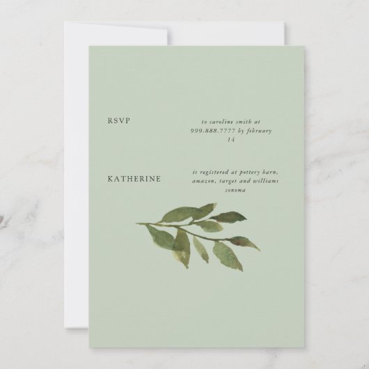 Toskanische Sonnenblumen im blühenden Mint-Brautpa Einladung (Rückseite)