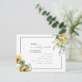 Toskanische Sonnenblumen in Bloom Brautparty White Einladungspostkarte (Stehend Vorderseite)