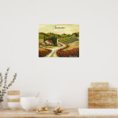 Toskanische Straße mit Poppies Poster (Küche)