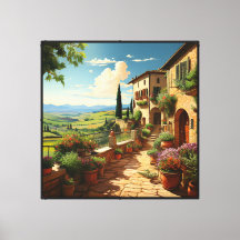 Toskanische Villa Leinwandbild 40x40 Zoll