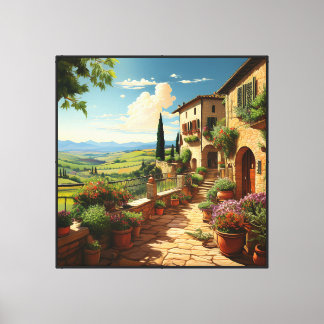 Toskanische Villa Leinwandbild 40x40 Zoll Leinwanddruck