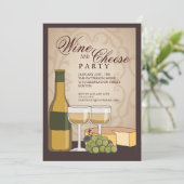 Toskanische Wein-u. Käse-Probieren-Party Einladung (Stehend Vorderseite)